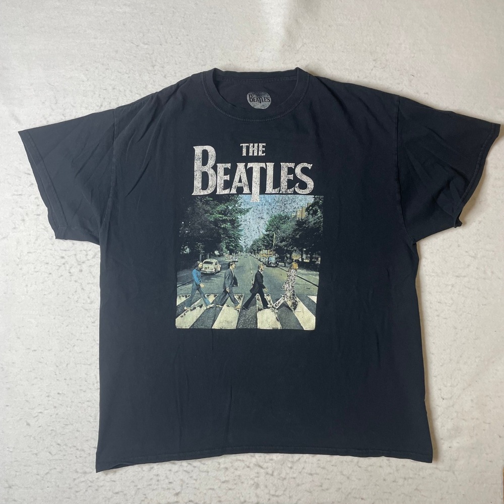 The‎ Beatles Abbey Road Graphic T-Shirt Mens XL Black Short Sleeve Apple
